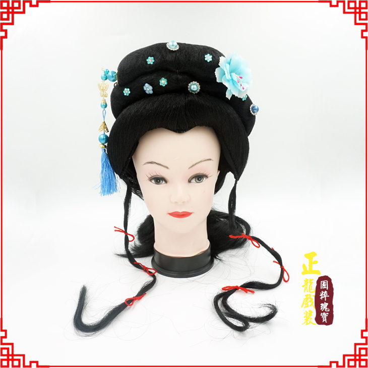 清水戏剧服装京剧越剧小旦花旦丫鬟假发 小姐头套