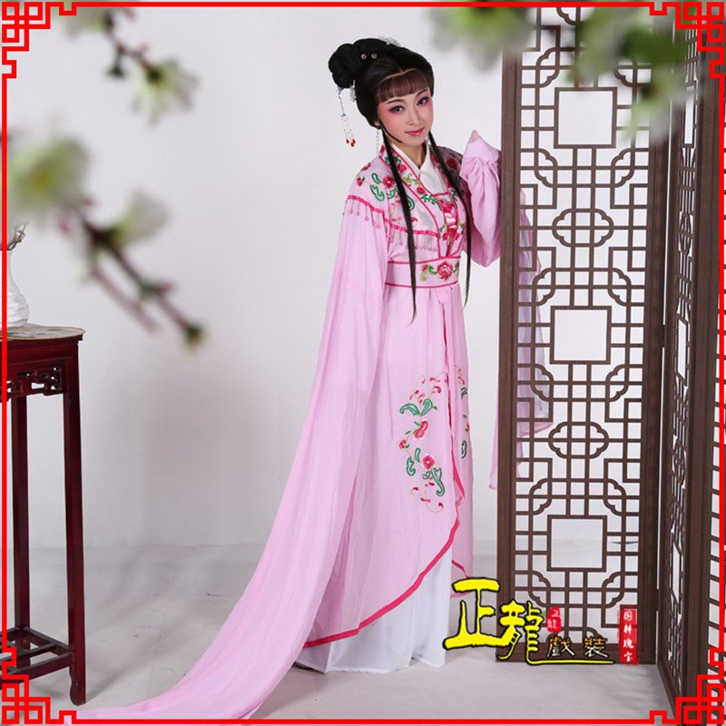 清水花旦黄梅戏服古装戏服水袖戏剧假云肩长披